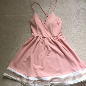 Pink Deep V Dress